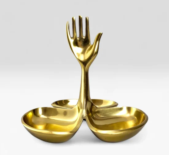 Gold Triple Server with Hand Handle